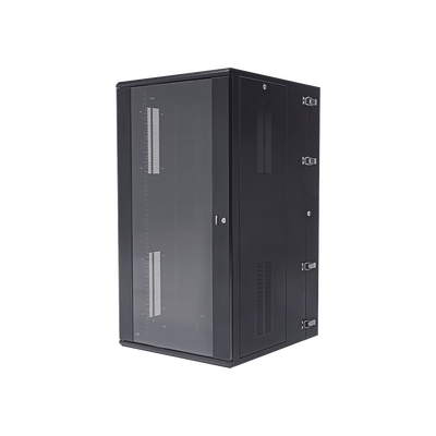PANDUIT Gabinete PanZone de Montaje en Pared, de 19in, Puerta con Ventana de Seguridad, 26 UR, 762mm de Profundidad, Color Negro MOD: PZWMC2630W