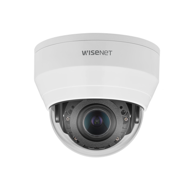 Hanwha Techwin Wisenet Cámara IP Tipo Domo Interior 5 Megapíxel / Lente motorizado 3.2 - 10mm / IR 20M / WDR 120db / H.265 & WiseStream MOD: QND-8080R