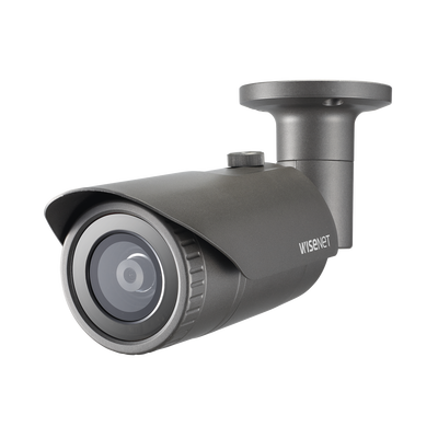 Hanwha Techwin Wisenet Cámara IP Tipo Bala Antivandálica 2 Megapíxel / Lente 2.8mm / IR 20M / WDR 120db / IP66 / H.265 & WiseStream MOD: QNO-6012R