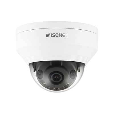 Hanwha Techwin Wisenet Cámara IP Tipo Domo Antivandálica 5 Megapíxel / Lente 2.8 mm / IR 20M / WDR 120db / Exterior IP66 / H.265 & WiseStream MOD: QNV-8010R