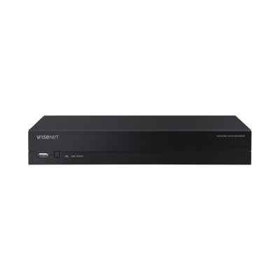 Hanwha Techwin Wisenet NVR 8 Megapíxel / 8 canales / H.265 / P2P Wisenet / 8 puertos PoE MOD: QRN-820S