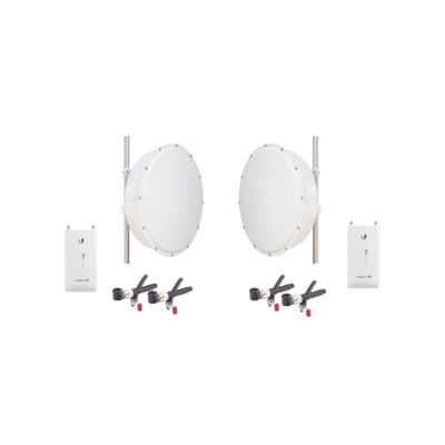 UBIQUITI NETWORKS Kit de 2 radios R5ACLITE, 2 antenas de 30 dBi con rango de frecuencias (4.9-6.5 GHz), incluye jumpers y radomo, ideal para distancias de hasta 30km R5ACTX30KIT