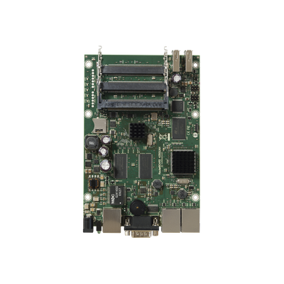 MIKROTIK Board, 3 Puertos Gigabit con 5 ranuras miniPCI de expansión hasta MIMO 10x10 MOD: RB435G