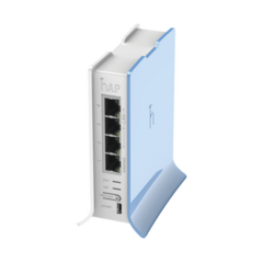 MIKROTIK (hAP lite TC) 4 Puertos Fast Ethernet, Wi-Fi 2.4 GHz 802.11 b/g/n y base tipo Torre MOD: RB941-2ND-TC