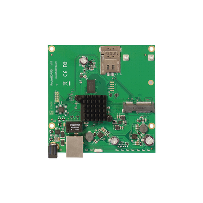 MIKROTIK Tarjeta CPU doble núcleo a 800MHz, ranura miniPCIe para un módulo inalámbrico de su elección y ranura SIM incluida. MOD: RBM11G