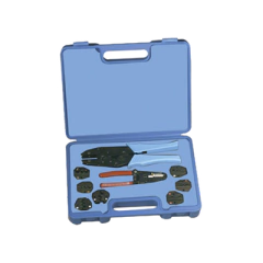 RF INDUSTRIES,LTD Kit en Estuche Plástico con 7 Muelas para Instalar Terminales en Cable, Pinzas RFA-4005-20 y Desforradora de Cable. MOD: RFA-4005-500
