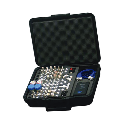 RF INDUSTRIES,LTD Mega Kit de Adaptadores UNIDAPT de 74 piezas, en conjunto todos los del RFA-4019 y RFA-4023-01 así como 2 Cables UNIDAPT, un Barril-Machos y un Probador de Cables en un solo estuche con bisagras. MOD: RFA-4022