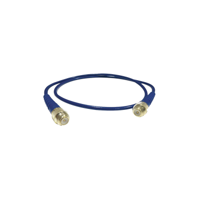 RF INDUSTRIES,LTD Cable RG-58/U de 91 centímetros, Doble Blindaje en Forro Azul, con dos UNIDAPT Machos, Plata/ Oro/ Teflon. MOD: RFA-4070-36