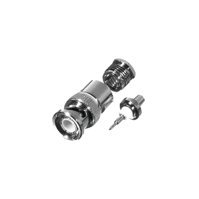 RF INDUSTRIES,LTD Conector BNC Macho de Rosca y Pin Cautivo para Cables RG-58/U, RG-142/U, LMR-195, RG-55/U. MOD: RFB-1102-T