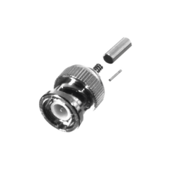 RF INDUSTRIES,LTD Conector BNC Macho de Anillo Plegable Corto para RG-174/U, 8216 Ni/Au/Teflón. MOD: RFB-1106-6