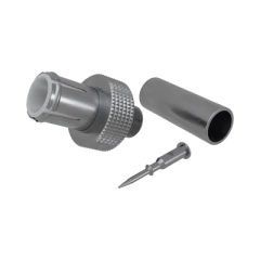 RF INDUSTRIES,LTD Conector BNC Hembra de Conexión Rápida, Anillo Plegable para RG-58/U Níquel/ Oro/ Delrin. MOD: RFB-1106-9