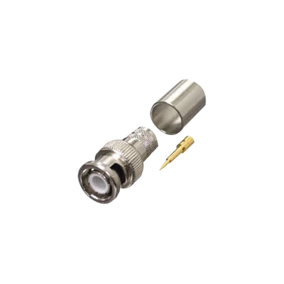 RF INDUSTRIES,LTD Conector BNC Macho de Anillo Plegable para RG-8/U, LMR-400, 9913, CNT-400, Níquel/ Oro/ Teflón. MOD: RFB-1106-I