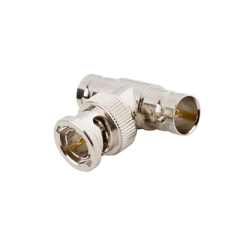 RF INDUSTRIES,LTD Adaptador en T para 50 Ohm de BNC Macho a Doble BNC Hembra, Troquelado, Níquel/ Oro/ Delrin. MOD: RFB-1130-1