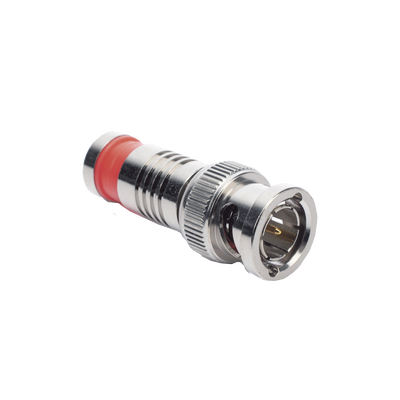 RF INDUSTRIES,LTD Conector BNC Macho en 75 Ohm, Montaje de Compresión Axial para Cable Coaxial RG-6/U, Níquel/ Oro/ Teflón. MOD: RFB-1704-Q