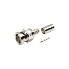 RF INDUSTRIES,LTD Conector BNC Macho en 75 Ohm, de Anillo Plegable para RG-59/U, Níquel/ Oro/ Teflón. MOD: RFB-1707-D