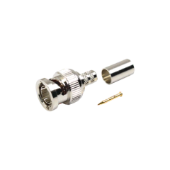 RF INDUSTRIES,LTD Conector BNC Macho en 75 Ohm, de Anillo Plegable para RG-59/U, Níquel/ Oro/ Teflón. MOD: RFB-1707-D
