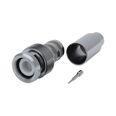 RF INDUSTRIES,LTD Conector BNC Macho de 75 Ohm, Anillo Plegable para RG-59/U, Níquel/ Oro/ Teflón. MOD: RFB-1707-D3