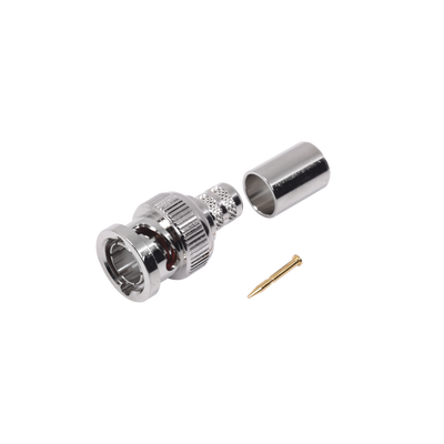RF INDUSTRIES,LTD Conector BNC Macho de Anillo Plegable para Cable RG-6, Níquel/ Oro/ Teflón. MOD: RFB-1707-Q