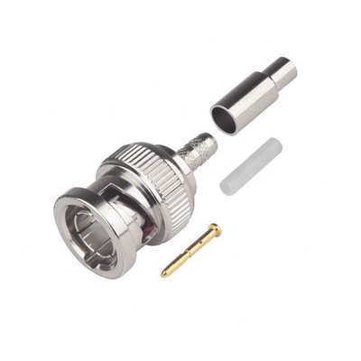RF INDUSTRIES,LTD Conector BNC Macho de Anillo Plegable para Cable Coaxial RG-179/U, 75 Ohm, Níquel/ Oro/ Teflón. MOD: RFB-1707-S