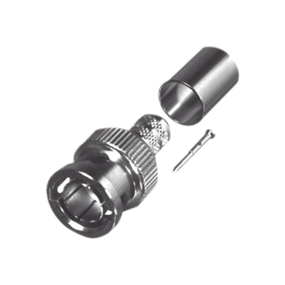 RF INDUSTRIES,LTD Conector BNC Macho de Anillo Plegable para Cable Belden 8281 tipo RG-59/U, Níquel/ Oro/ Delrin. MOD: RFB-1708