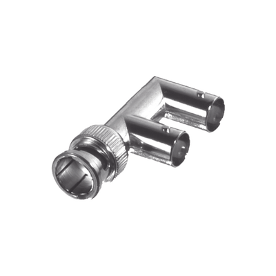 RF INDUSTRIES,LTD Adaptador Triple en F para 75 Ohm, de Conector BNC Macho a Doble BNC Hembra, Níquel/ Oro/ Delrin. MOD: RFB-1730-3