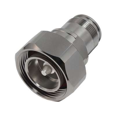 RF INDUSTRIES,LTD Adaptador en Línea de Conector DIN 7-16 Macho a 4.3-10 Hembra, Bronce Blanco/ Plata/ Teflón. MOD: RFD-1687-4