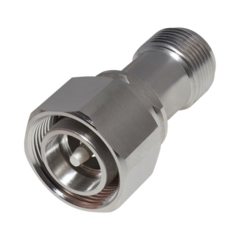 RF INDUSTRIES,LTD Adaptador en Línea de Conector 4.3-10 Macho a N Hembra, Bronce Blanco/ Plata/ Teflón. MOD: RFD-43M-NF