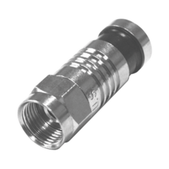RF INDUSTRIES,LTD Conector F Macho Plegado Axial por Compresión para RG-59/U, Cuerpo en Níquel y Banda Negra. MOD: RFF-1401-D