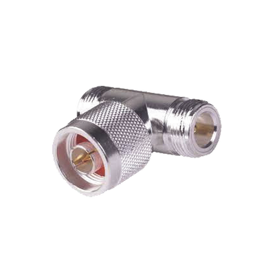 RF INDUSTRIES,LTD Adaptador en T, de Conector N Macho a Doble N Hembra, Plata/ Oro/ Teflón. MOD: RFN-1010-1