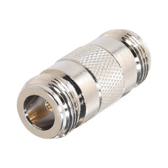 RF INDUSTRIES,LTD Adaptador Barril en Linea para 50 Ohm, de Conector N Hembra a N Hembra, Plata/ Oro/ Teflón. MOD: RFN-1013-1