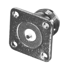 RF INDUSTRIES,LTD Conector N Hembra de Montaje en Panel Frontal de 4 Perforaciones a 18 mm. con Contacto Ranurado, Níquel/ Oro/ Teflón. MOD: RFN-1021-14