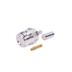 RF INDUSTRIES,LTD Conector N Hembra de Anillo Plegable para Cables RG-58/U, Níquel/ Oro/ Teflón. MOD: RFN-1027