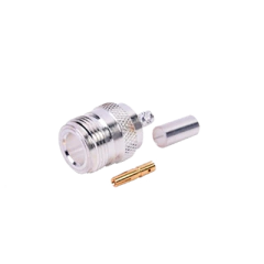 RF INDUSTRIES,LTD Conector N Hembra de Anillo Plegable para Cables RG-58/U, Níquel/ Oro/ Teflón. MOD: RFN-1027