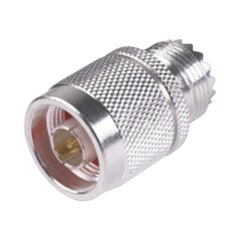 RF INDUSTRIES,LTD Adaptador en Línea, de Conector N Macho a UHF Hembra (SO-239), Plata/ Oro/ Teflón. MOD: RFN-1035-1