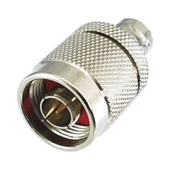 RF INDUSTRIES,LTD Adaptador en Línea de Conector N Macho a BNC Hembra, Plata/ Oro/ Teflón. MOD: RFN-1037-1