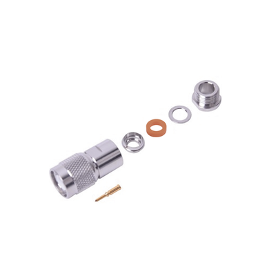 RF INDUSTRIES,LTD Conector TNC Macho de Rosca para Cables RG-8/X, LMR-240, Níquel/ Oro/ Teflón. MOD: RFT-1201-1X