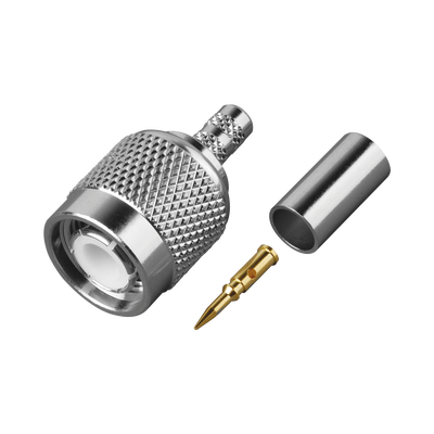 RF INDUSTRIES,LTD Conector TNC Macho de Anillo Plegable para Cables RG-142/U, Grupo C1, Bronce Blanco/ Oro/ Teflón. MOD: RFT-1202-C1-WB