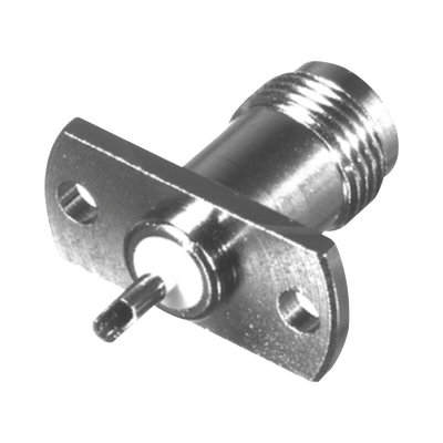 RF INDUSTRIES,LTD Conector TNC Hembra para Chasis de 2 Perforaciones de 18 mm, Terminal Soldable, Níquel/ Oro/ Teflón. MOD: RFT-1210-03
