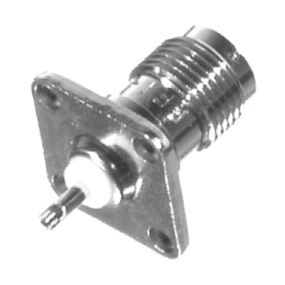 RF INDUSTRIES,LTD Conector TNC Hembra para Chasis de 4 Perforaciones de 13 mm, Contacto-Berilio Cobre Soldable, Níquel/ Oro/ Teflón. MOD: RFT-1210-15