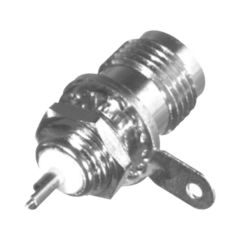 RF INDUSTRIES,LTD Conector TNC Hembra para Chasis, Montaje Frontal D-Plano, BeCu Soldable, Níquel/ Oro/ Teflón. MOD: RFT-1211-1-03