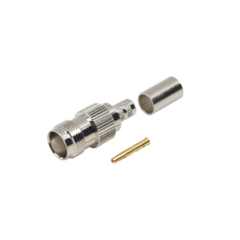 RF INDUSTRIES,LTD Conector TNC Hembra de Anillo Plegable para Cables RG-8/X, LMR-240, Grupo X, Níquel/ Oro/ Delrin. MOD: RFT-1217-X