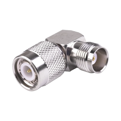 RF INDUSTRIES,LTD Adaptador de TNC Macho a TNC Hembra en Ángulo Recto, RoHs Compliant, Níquel/ Oro/ Teflón. MOD: RFT-1227-LF