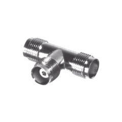 RF INDUSTRIES,LTD Adaptador en T, de Conector TNC Hembra a Doble TNC Hembra, Níquel/ Oro/ Teflón. RFT-1229