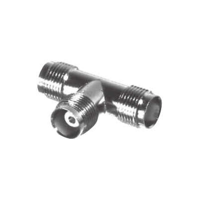 RF INDUSTRIES,LTD Adaptador en T, de Conector TNC Hembra a Doble TNC Hembra, Níquel/ Oro/ Teflón. RFT-1229