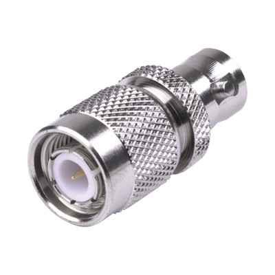 RF INDUSTRIES,LTD Adaptador en Línea, de Conector TNC Macho a BNC Hembra, Níquel /Oro /Teflón. MOD: RFT-1231