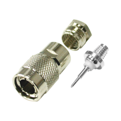 RF INDUSTRIES,LTD Conector TNC Macho de Rosca para Cable RG-59/U, Grupo D, Níquel/ Plata/ Teflón. MOD: RFT-1801