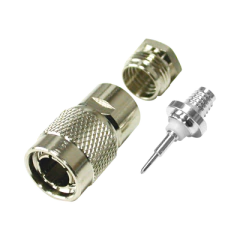 RF INDUSTRIES,LTD Conector TNC Macho de Rosca para Cable RG-59/U, Grupo D, Níquel/ Plata/ Teflón. MOD: RFT-1801