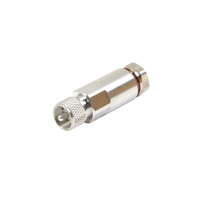 RF INDUSTRIES,LTD Conector UHF Macho (PL-259) de RF Industries, para Cable HELIAX de 1/2" LDF4-50A, Tipo Rosca, Bronce Blanco/ Plata/ Teflón. MOD: RFU-502-H1