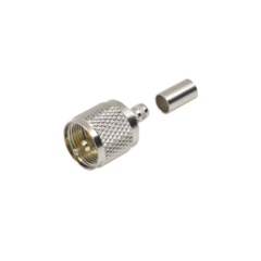 RF INDUSTRIES,LTD Conector UHF Macho (PL-259) de Anillo Plegable para Cable Coaxial RG-8/X, 9258, LMR-240, Níquel/ Plata/ Baquelita. MOD: RFU-508-X