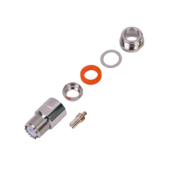 RF INDUSTRIES,LTD Conector UHF Hembra (SO-239) para Cables RG-8/U (8237), RG-213/U (8267), RG-214 (8268), Niquel/ Plata/ Teflón. MOD: RFU-520-1E